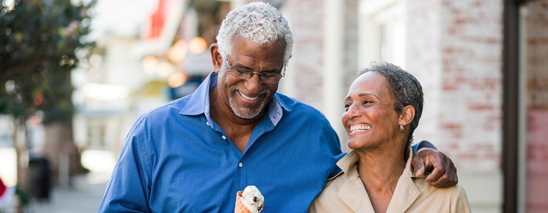 a man and woman smiling