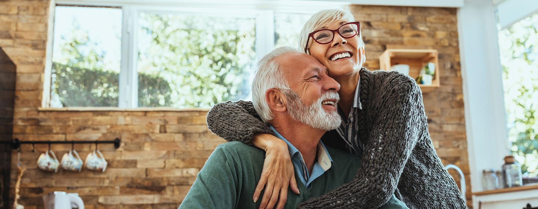 a man and woman hugging